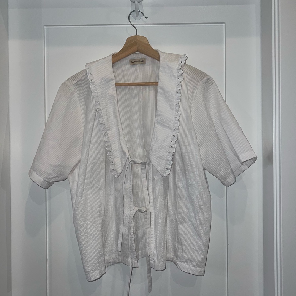 A Bronze Age Marinero Top – White Cotton (Size L) - Picture 2 of 7